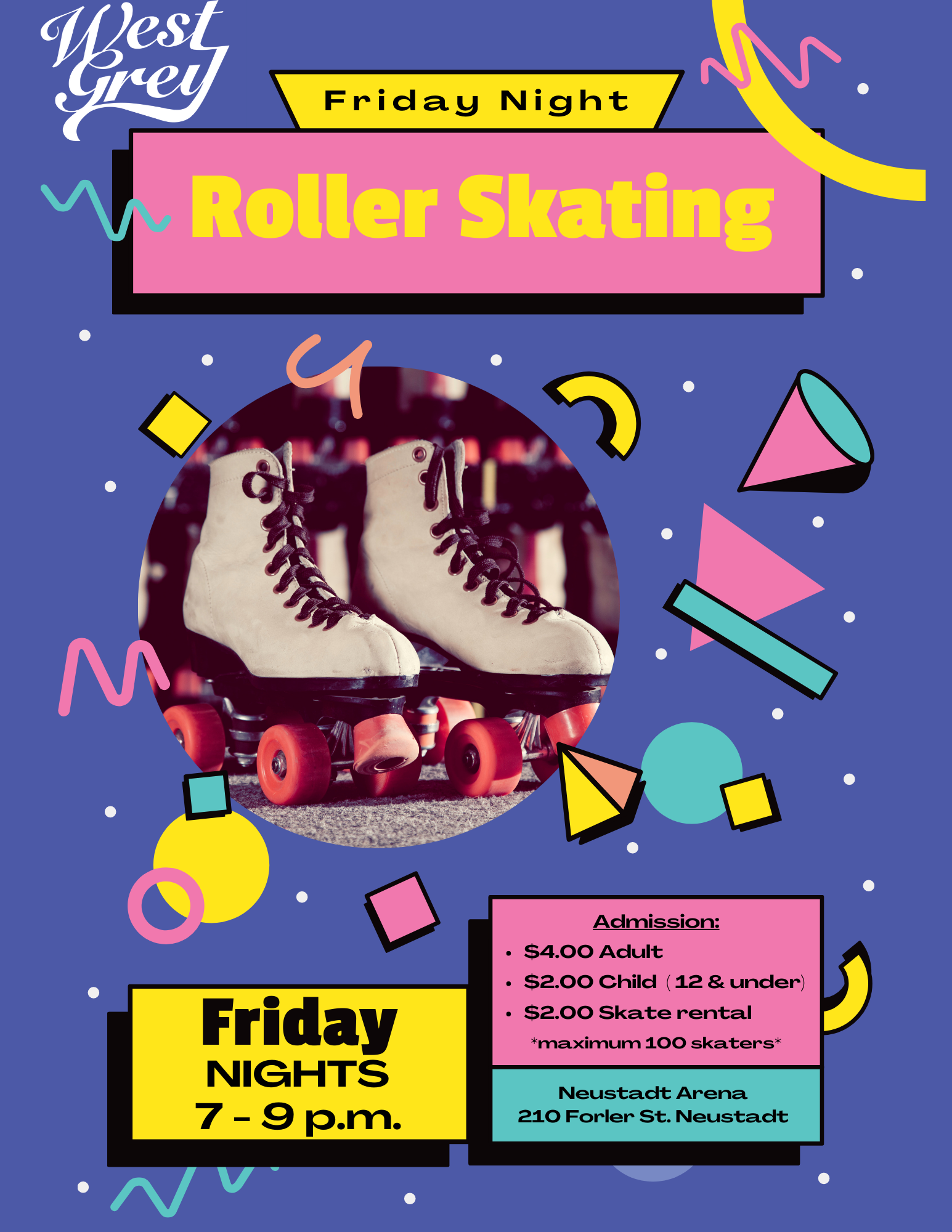 Friday Night Roller Skating Poster