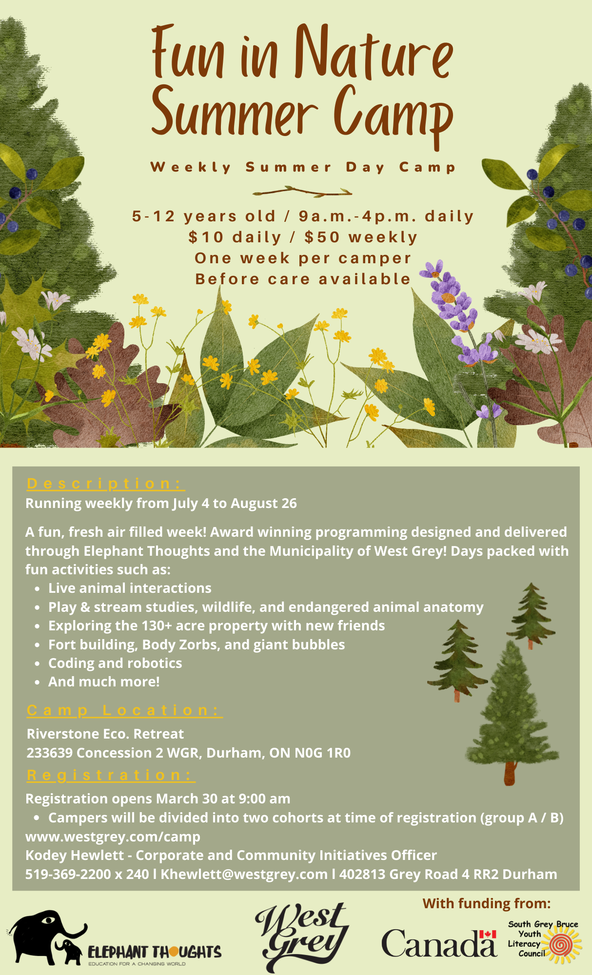 Fun in Nature Summer Camp Poster 2022