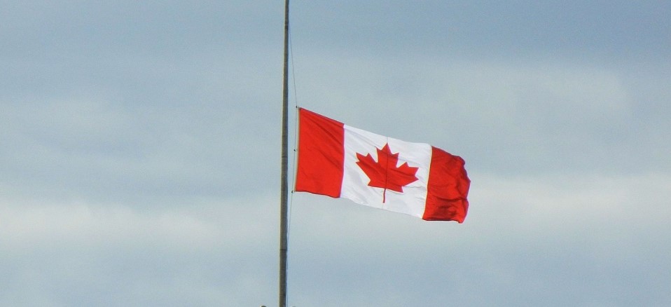 Flag lowered to half-mast