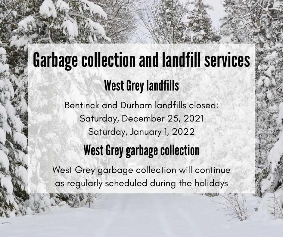 Holiday garbage collection and landfill services