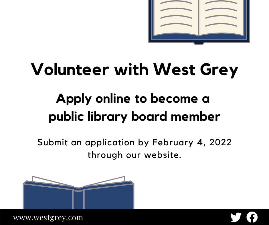 Volunteer with West Grey as a public library board member