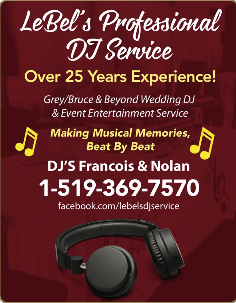 Lebel's Professional DJ services Business card